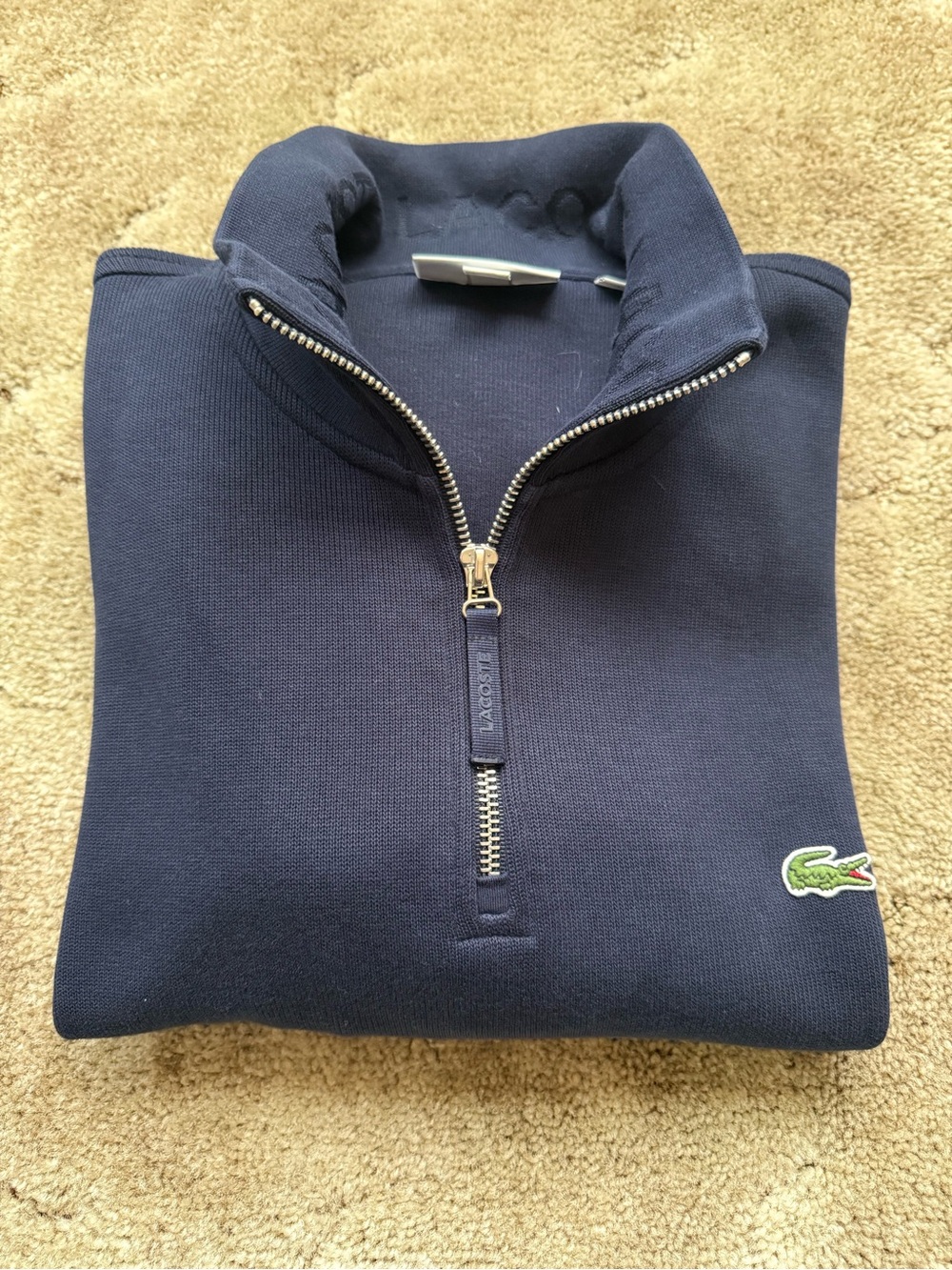 Lacoste Men's Navy Half-Zip Pullover with Pockets | XL